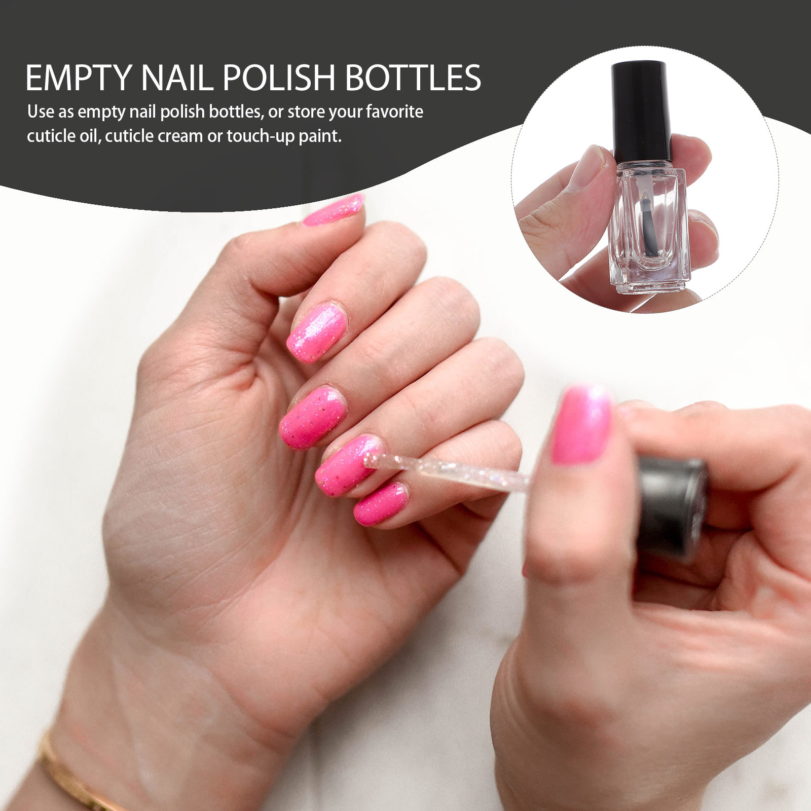 Perfume Refill Bottle - 20Pcs Exquisite Glass Nail Polish Bottles